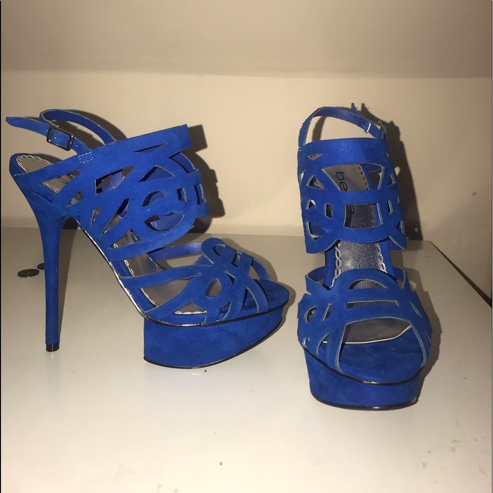 Bebe Royal Blue Platform Heels